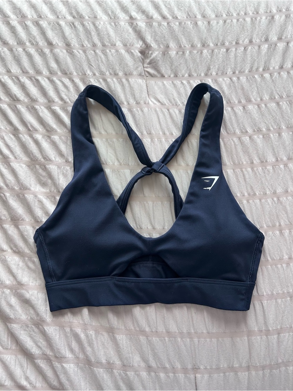 Gym Shark Navy Blue Crisscross Sports Bra (XS-S)